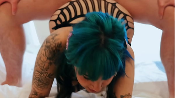 Big Titty Goth Girl in Black Spiderweb Lingerie, Suck n’ Fuck Quickie