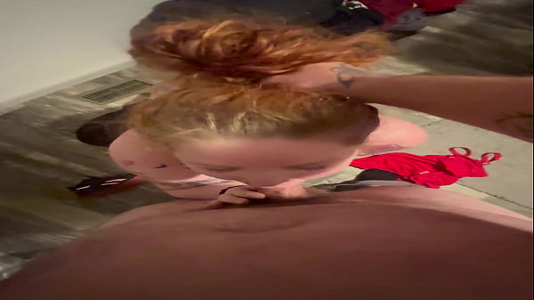 Ginger Milf gagged while on her knees