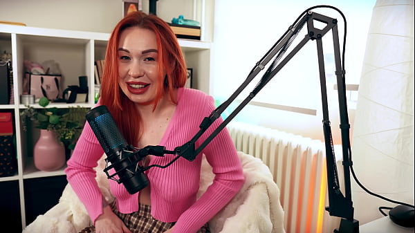 Redhead Podcaster Fucks Her Guest Hard Live on the Mic