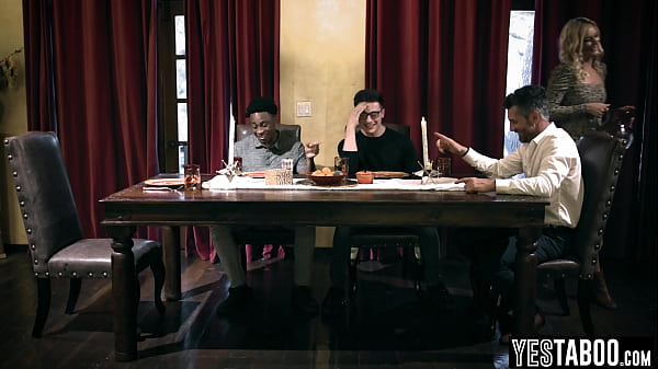 Mature couple convince friends black teen stepson for a threesome