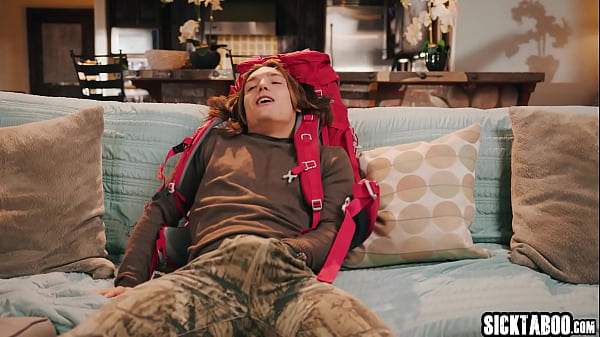 Big tits redhead MILF fucks big cock guy after hot masturbation