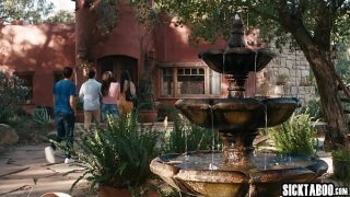 Big tits MILF Melissa Stratton and big ass teen Selena Love enjoyed rough sex with stepdad and stepbro