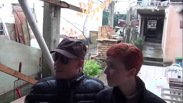 Pretty redhead gets double penetrated in the BDSM room